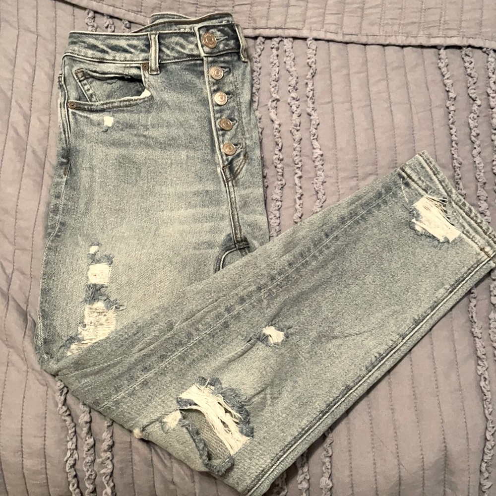 American Eagle boyfriend jeans with button crotch